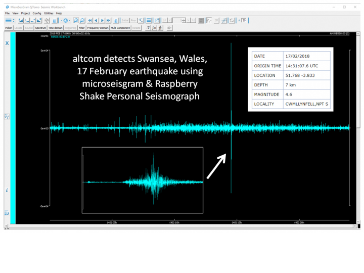 Swansea 17 February 2018 earthquake image Swansea 17 February 2018 earthquake image