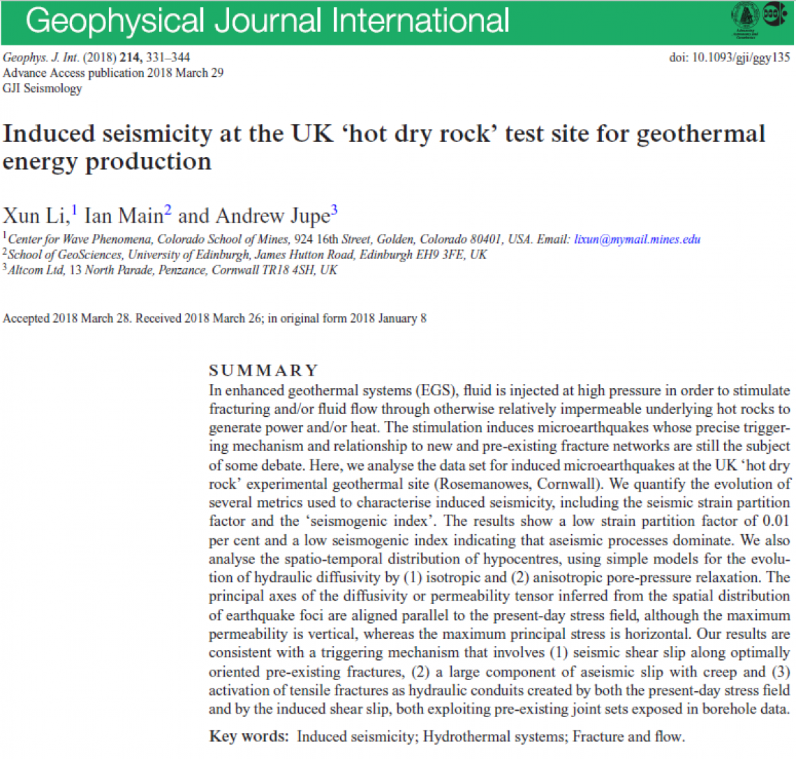 Geophysical Journal International abstract Geophysical Journal International abstract
