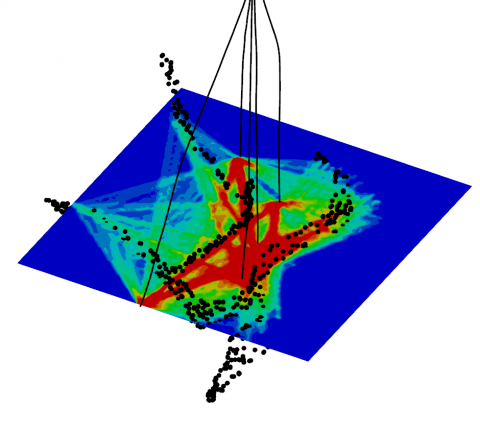 Modelled ray coverage for tomography Modelled ray coverage for tomography